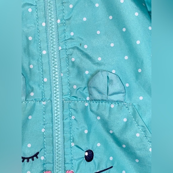 Carter’s Windbreaker Hooded Green Poke a dots Bunny 24mo - Picture 6 of 11